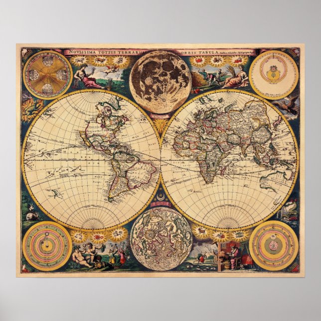 Replica Antique Map of the World Poster (Front)
