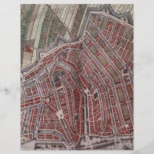 Replica city map of Amsterdam 1652