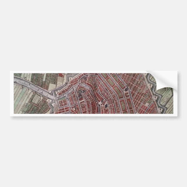 Replica city map of Amsterdam 1652 Bumper Sticker (Front)