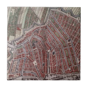 Replica city map of Amsterdam 1652 Ceramic Tile