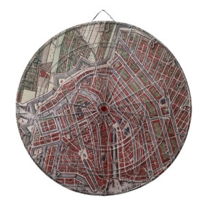 Replica city map of Amsterdam 1652 Dartboard