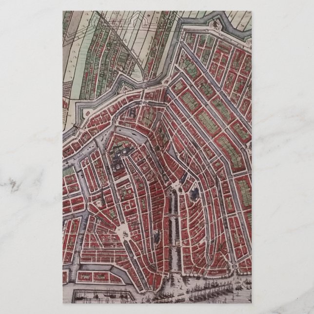 Replica city map of Amsterdam 1652 Stationery (Front)