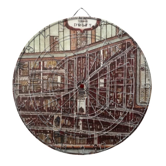 Replica city map of Delft 1649 Dartboard (Front)