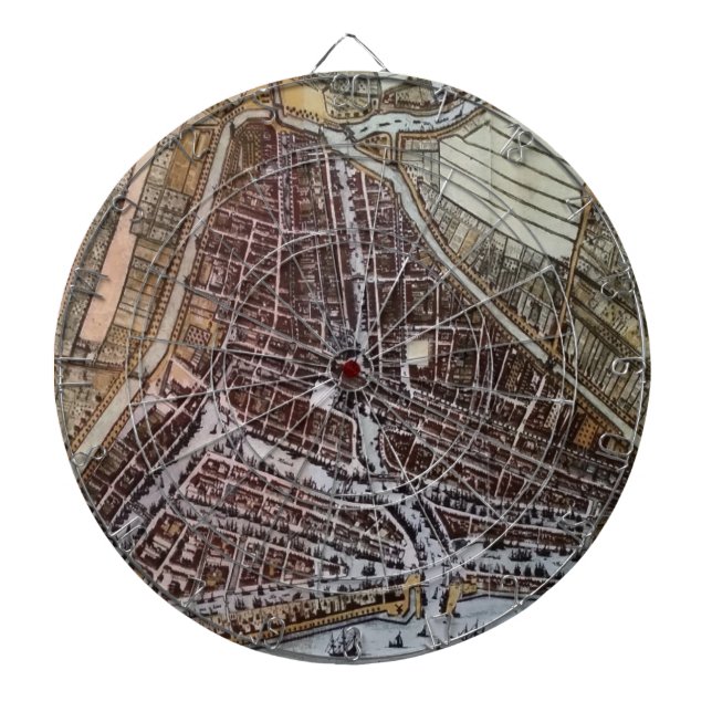 Replica city map of Rotterdam 1652 Dartboard (Front)