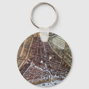 Replica city map of Rotterdam 1652 Key Ring