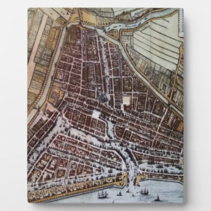 Replica city map of Rotterdam 1652 Plaque