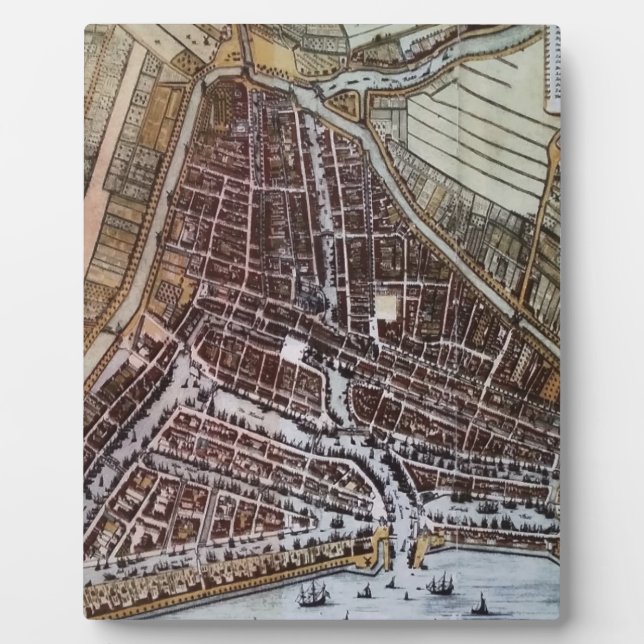 Replica city map of Rotterdam 1652 Plaque (Front)