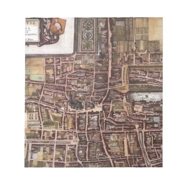 Replica city map of The Hague 1649 Notepad (Front)