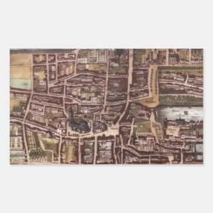 Replica city map of The Hague 1649 Rectangular Sticker
