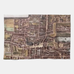 Replica city map of The Hague 1649 Tea Towel