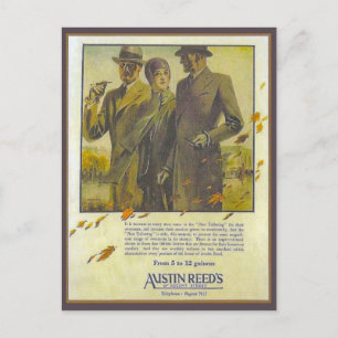 Replica Vintage advertising, Austin Reed, coats Postcard