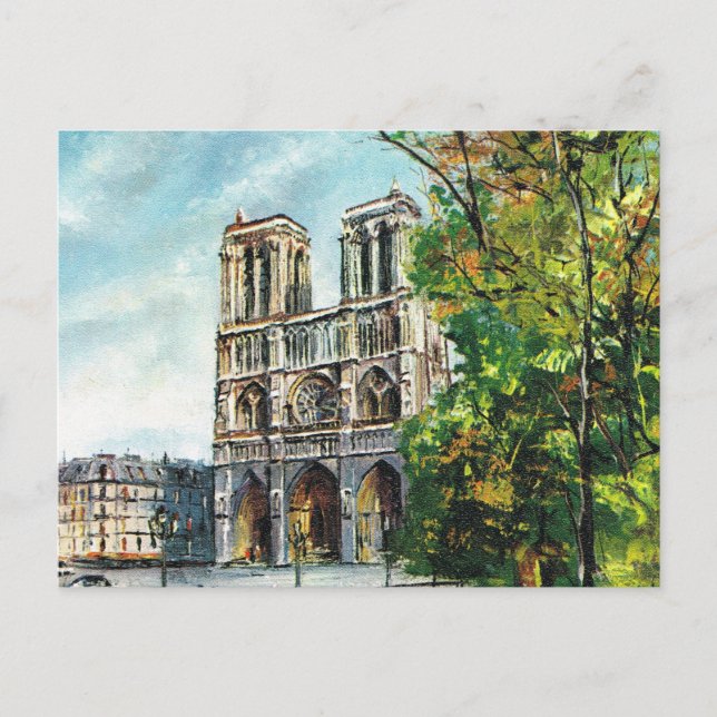 Replica Vintage France, Paris, Notre Dame Postcard (Front)