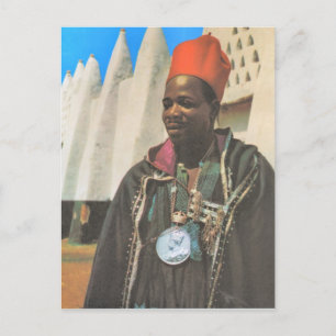 Replica Vintage Ghana, tribal chief Postcard