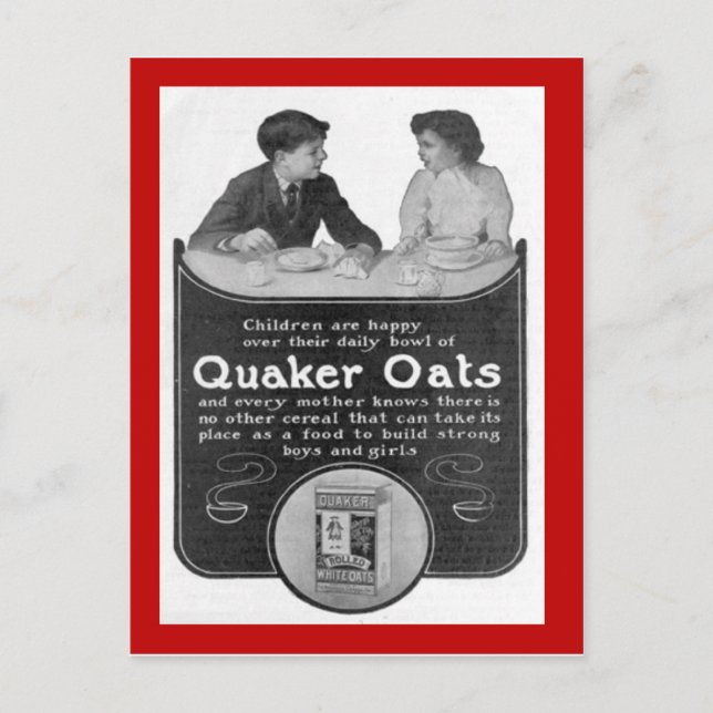 Replica Vintage postcard, Quaker Oats Postcard (Front)