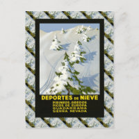 Replica Vintage Ski Poster, Picos de Europa