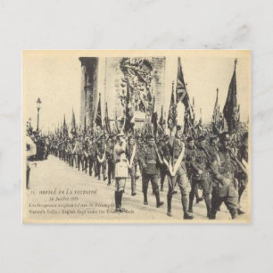 Replica Vintage Victory parade, Paris 14 July 1919 Postcard
