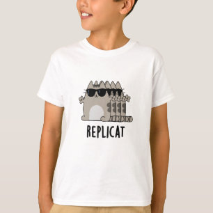 Replicat Funny Replicated Cat Pun  T-Shirt