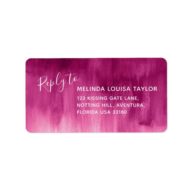 Reply modern abstract art pink red address labels (Front)
