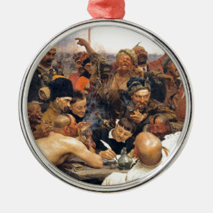Reply of the Ukrainian Kozaky/Cossacks by Repin Metal Ornament