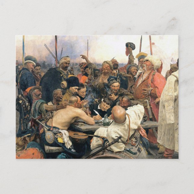 Reply of the Zaporozhian Cossacks Postcard (Front)