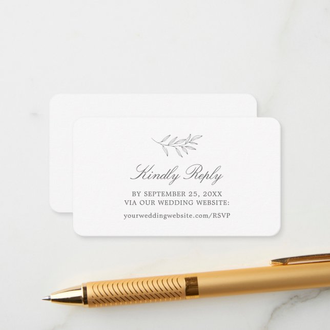 Reply RSVP Response Wedding Website K310 Enclosure Card (Front/Back In Situ)