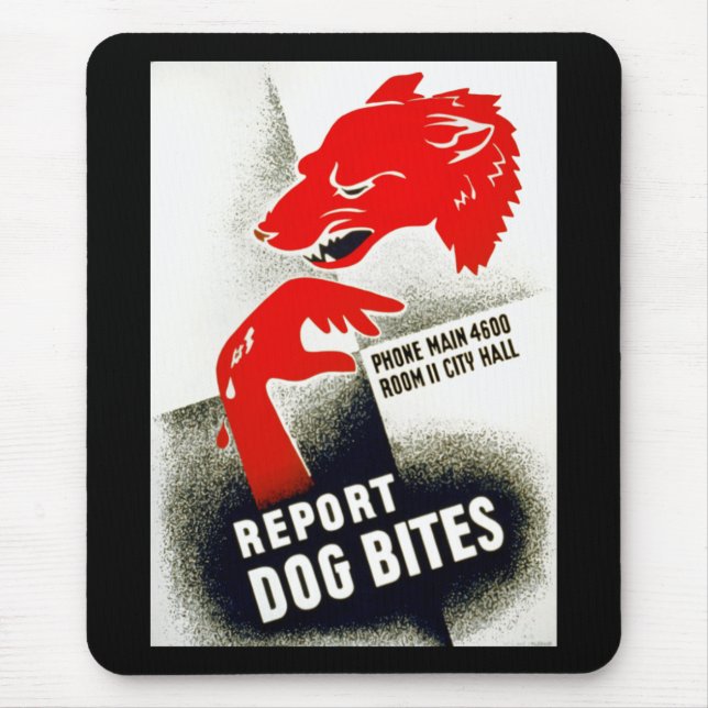 Report Dog Bites Mouse Pad (Front)