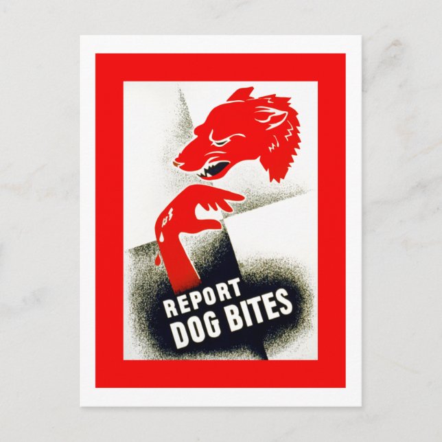 Report Dog Bites Postcard (Front)