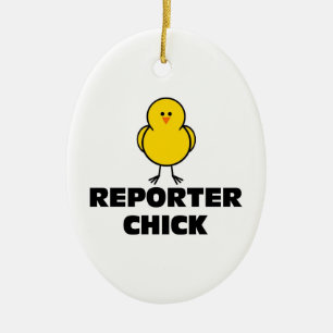 Reporter Chick Ceramic Ornament