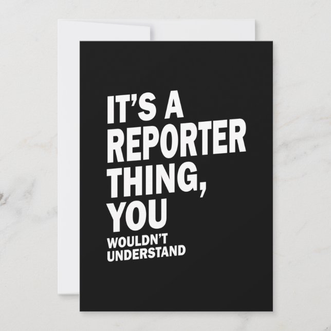 Reporter Job Title Tee Gift Mens Womens Thank You Card (Front)