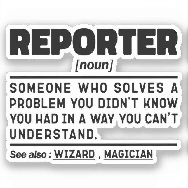 Reporter Noun Reporting Press Communication Cool (Front)