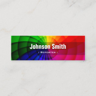 Reporter - Radial Rainbow Colours Mini Business Card