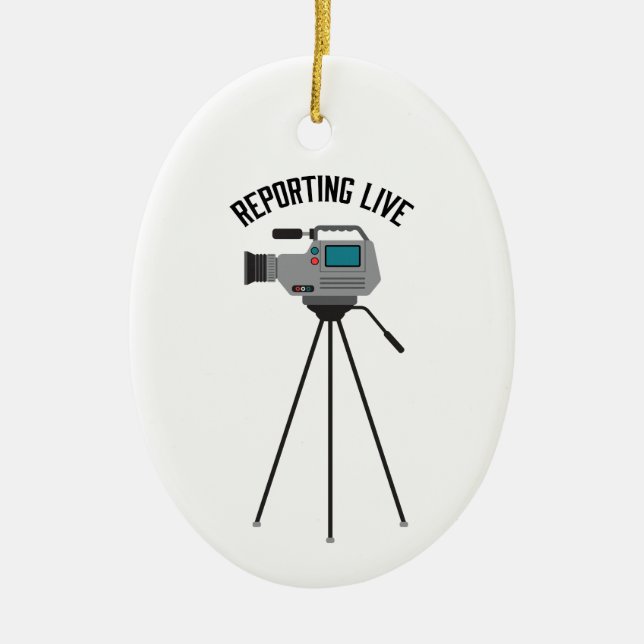 Reporting Live Ceramic Ornament (Front)