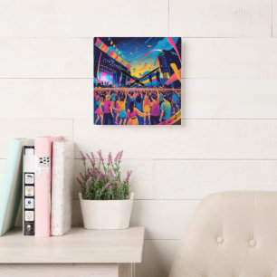 Representation of festivals and events square wall clock