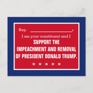 Representative Impeach President Trump Constituent Postcard
