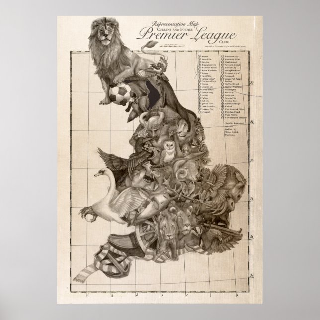 Representative Map of English Football Poster (Front)