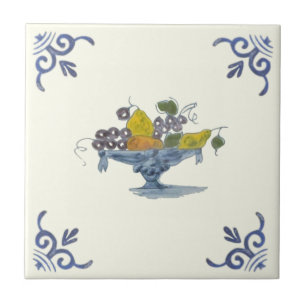 Repro 17th Century Delft Fruit Bowl Ceramic Tile