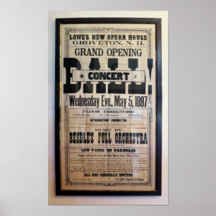 Repro 1897 letterpress theatre broadside poster