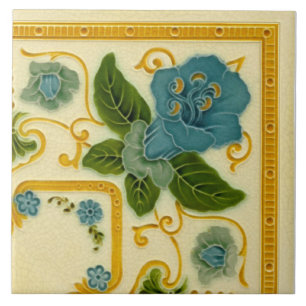 Repro 1900 Pilkington Art Nouveau Border Corner Ceramic Tile