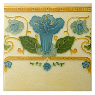 Repro 1900 Pilkington Straight Border Art Nouveau Ceramic Tile