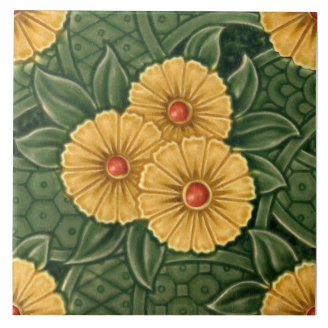 Repro Aesthetic Sherwin & Cotton Molded Majolica Ceramic Tile (Front)