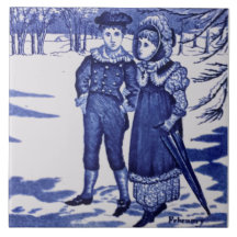 Repro Antique Wedgwood Blue "February" Figural