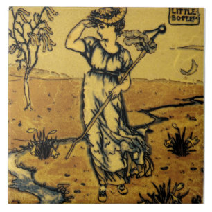 Repro Art Nouveau Modern Little Bo Peep Sketch Ceramic Tile