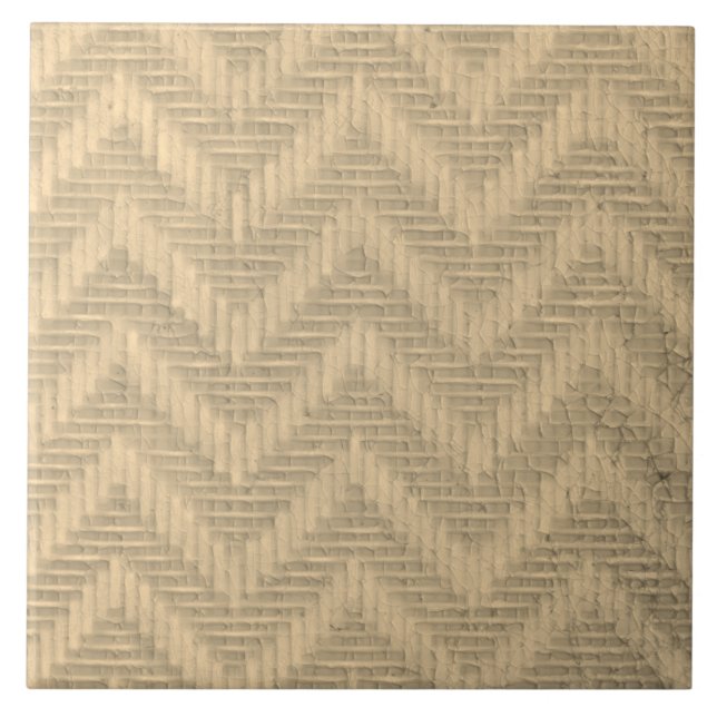 Repro Art Nouveau Modern Neutral Beige Ceramic Tile (Front)