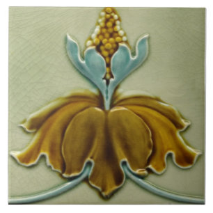 Repro c. 1900 Art Nouveau Floral Border Ceramic Tile
