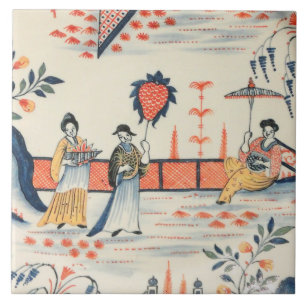 Repro Delft Tile Chinoiserie Picturesque scene