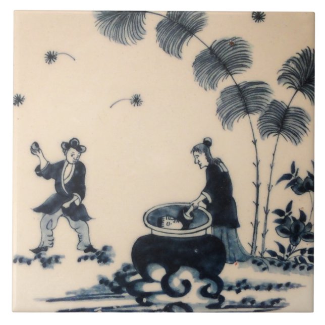 Repro Delft Tile Chinoiserie Witchcraft (Front)