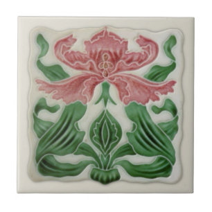 Repro English Art Nouveau H.A.Ollivant Tile c.1900