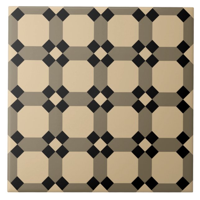 Repro Geometric Azulejos Mosaic Cream Tile (Front)