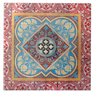 Repro German Geometric Art Nouveau Jugendstil  Ceramic Tile