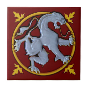 Repro Gothic Rampant Lion  (faces right) 1 of 2 Ceramic Tile